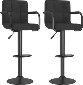vidaXL Scaune de bar, 2 buc., negru, material textil