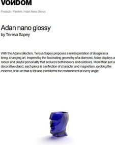 Ghiveci de flori finisaj lucios design decorativ modern pentru amenajari interioare si exterioare, ADAN PLANTER MINI 49068F Vondom