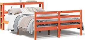 vidaXL Cadru de pat fără saltea, maro ceruit 140x200 cm lemn masiv pin
