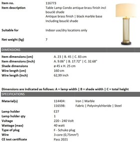Veioza, Lampa de masa inalta design LUX Condo boucle crem
