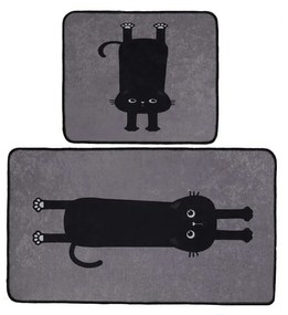 Covorașe de baie negre-gri 2 buc. 60x100 cm Comfort – Foutastic