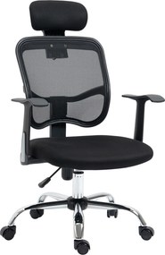 Vinsetto Scaun de Birou Ergonomic și Reglabil cu Tetieră, Negru | Aosom Romania