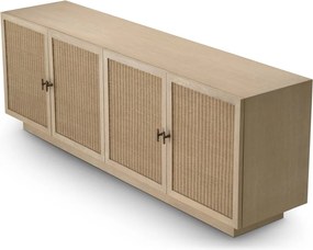 Comoda Design LUX, Lemn, Rattan, Borchard stejar albit