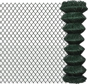 vidaXL Gard de legătură din plasă, verde, 1,25 x 15 m, oțel