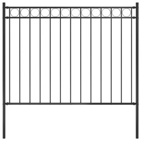 Gard de gradina, negru, 1,7 x 1,2 m, otel 1, 1.7 x 1.2 m