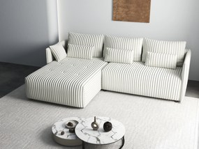 Colțar extensibil dumonde cu ladă de depozitare si sezut confortabil din spuma high-density, Malta Ambience White 235x185 cm