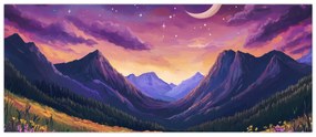 Tablou - Peisaj violet (120x50 cm)