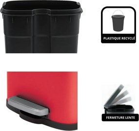 Coș de gunoi roșu cu pedală din oțel 5 l Akira – Spirella