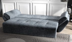 Canapea extensibilă dumonde cu ladă de depozitare si sezut confortabil din spuma high-density, Berlin Euphoria Grafit 250x100 cm