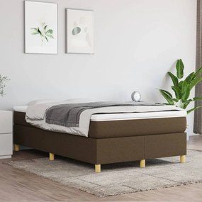 vidaXL Pat box spring cu saltea, maro închis, 120x200 cm, textil