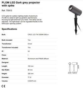 Proiector LED de exterior cu tarus IP54 PLOM