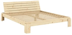 Pat matrimonial în culoare naturală din lemn de pin cu somieră 180x200 cm Layers – Karup Design