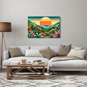 Tablou - Apus de soare multicolor (90x60 cm)