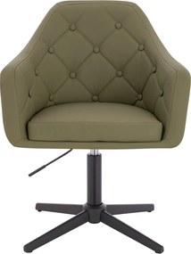 HR831CROSS Scaun Khaki Piele Ecologica Premium Soft cu Bază Neagră