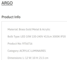 Aplica LED de perete design modern ARGO