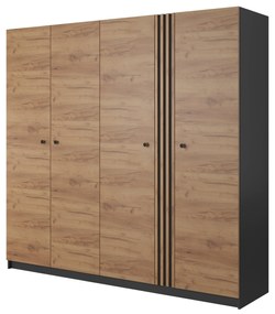 Dulap de haine Dalde 220 (Stejar craft auriu + antracit). 1071346