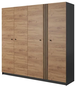 Dulap de haine Dalde 220 (Stejar craft auriu + antracit). 1071346
