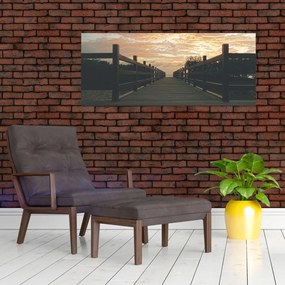 Tablou - Ponton de lemn, lac (120x50 cm)