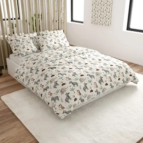 Lenjerie de pat din bumbac JUNGARI crem Dimensiune lenjerie de pat: 70 x 90 cm | 140 x 200 cm