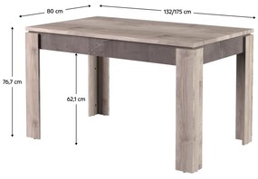 Masa dining extensibila, castan Nairobi   onix, 130-175x80 cm, JESI