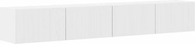vidaXL Dulap TV de perete Pe perete 2 pcs Alb Lucios 98 x 31 x 29,5 cm