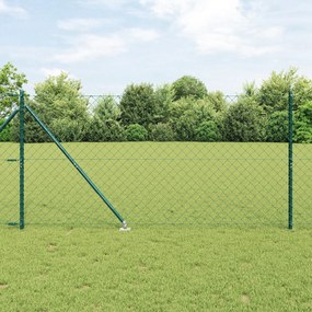 vidaXL Set de Stâlpi de Gard Verde 1.4 x 10 m Oțel Galvanizat