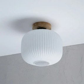Plafonieră HARMA WOOD 1xE27/15W/230V, stejar/alb, Ø 25 cm