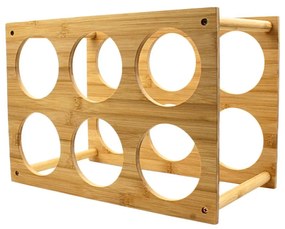 Suport pentru 6 sticle de vin, bambus, 35x24x18.5 cm, Excellent Houseware