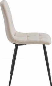 OFERTA Scaun de catifea bej KARA cu picioare negre II. calitate