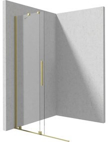 Paravan dus sticla securizata walk-in cu usa glisanta, 90x195 cm, auriu periat, Deante Prizma Auriu periat, 900x1950 mm