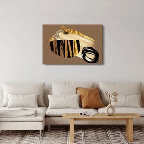 Tablou - Abstracție maro auriu N⁰2 (90x60 cm)