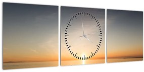 Tablou - caiac pe mare (cu ceas) (90x30 cm)