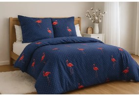 Lenjerie de pat din microfibra FLAMINGOS, albastru Dimensiune lenjerie de pat: 70 x 90 cm | 140 x 200 cm