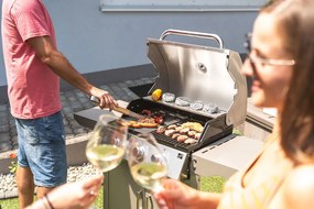 Grătar pe gaz OKLAHOMA BBQ, 3 arzătoare, cu regulator de presiune, argintiu Penta CZ