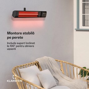 Klarstein Phantom încălzitor cu infraroșu pentru perete | 2000 W | 15 m² | Puternic și subțire | 84 cm x 10 cm