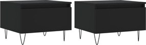 vidaXL Măsuțe de cafea, 2 buc., negru, 50x46x35 cm, lemn prelucrat