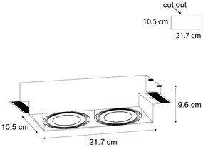 Spot integrat alb GU10 AR70 Trimless cu 2 lumini - Oneon