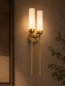 Aplica de perete stil elegant PRESTON 2 alama/sticla opal