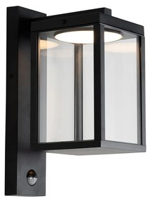 Lanterna de perete de exterior neagra cu senzor de miscare LED - Ferdinand