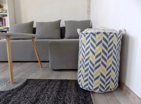 Cos pentru jucarii si rufe Culoare gri-galben, KATAN