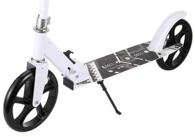 Trotineta copii si adolescenti NOVOKIDS™ Fusion EVO PRO, Maxim 100 kg, Functie Super Brake, Maner reglabil pe inaltime, Diametru roata 200 mm, Alb