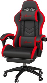 Vinsetto Scaun Gaming cu Înălțime Reglabilă și cu Spătar Rabatabil, 65x65x121-129 cm, Negru | Aosom Romania