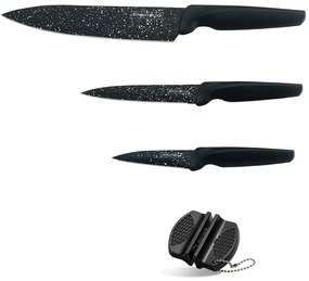 Set 3 cuțite de bucătărie cu ascuțitor de cuțite de buzunar Royalty Line RL-MB3B