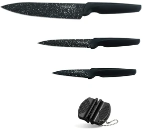 Set 3 cuțite de bucătărie cu ascuțitor de cuțite de buzunar Royalty Line RL-MB3B