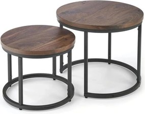 Set masute cafea OREO, nuc/negru