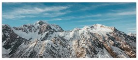 Tablou cu vârfuri înzăpeziți, Fiordland (120x50 cm)