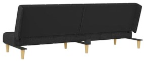 Canapea extensibila cu 2 locuri, negru, material textil Negru