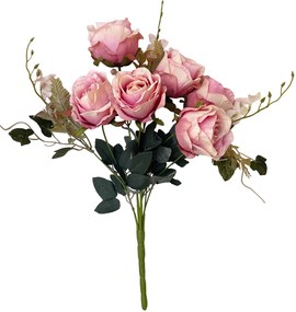 Trandafiri roz artificiali VALERIE, 40cm