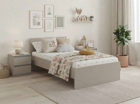 Pat ELISA 90 x 200 cm, bej casmir Saltele: Cu saltele Coco Maxi 20 cm, Somiera pat: Cu lamele drepte