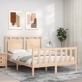 3192166 vidaXL Cadru de pat cu tăblie, 140x200 cm, lemn masiv